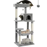 5-Level Cat Tree Tower with Large Hammock, Condo & Sisal Scratching Posts – for Large Cats